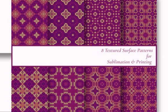 8 Purple Gold Luxe Geometric Patterns