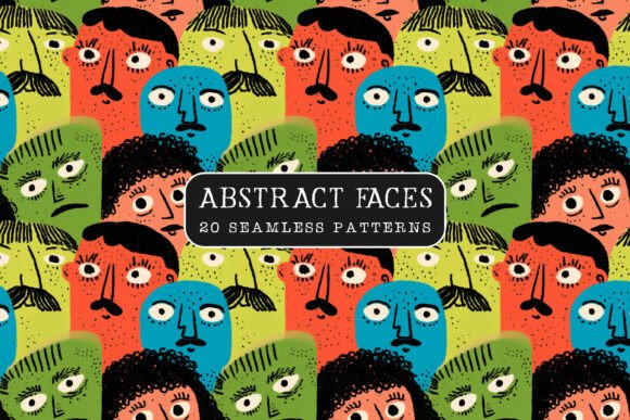 Abstract Faces Seamless Patterns: A Creative Tool for Modern Designers