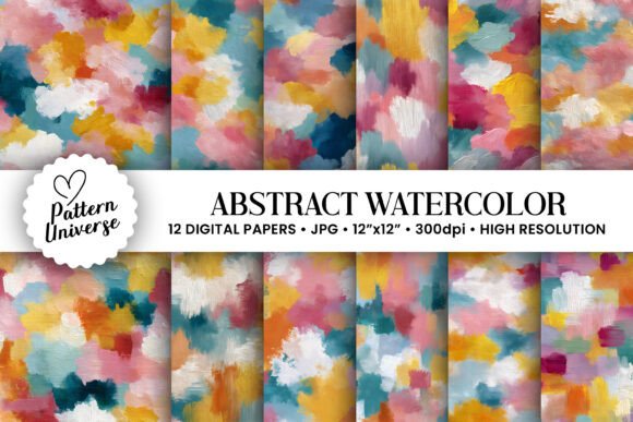 Abstract Watercolor Texture Patterns for Creative Projects