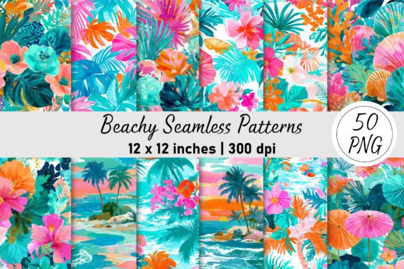Beachy Seamless Patterns: A Versatile Tool for Modern Creatives
