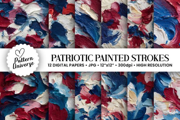 Bold Patriotic Painted Strokes Patterns
