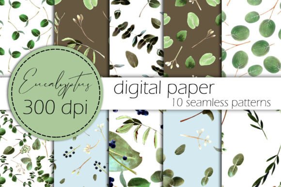Botanical Eucalyptus Seamless Patterns: A Versatile Design Resource