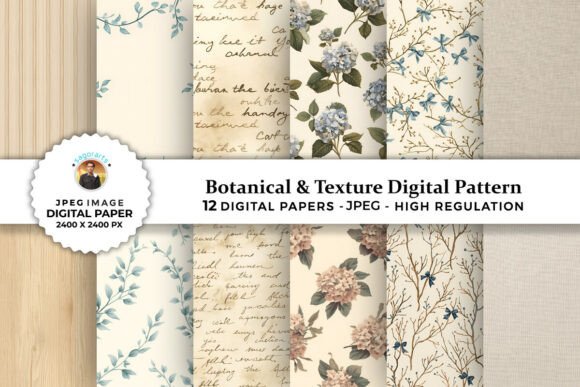 Botanical Texture Digital Patterns