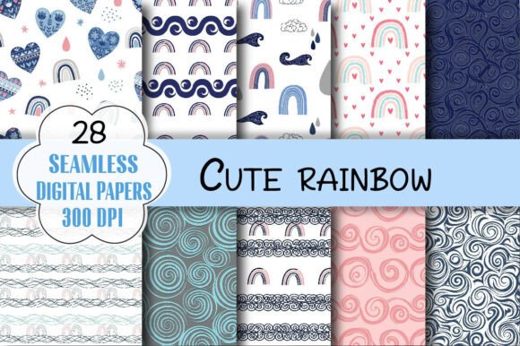 Cute Rainbow Seamless Patterns
