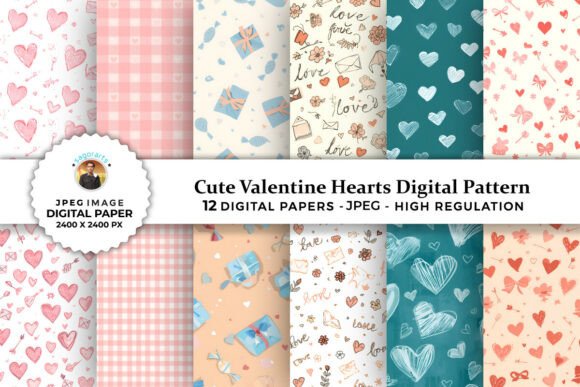 Cute Valentine Hearts Digital Patterns: A Versatile Tool for Modern Creatives