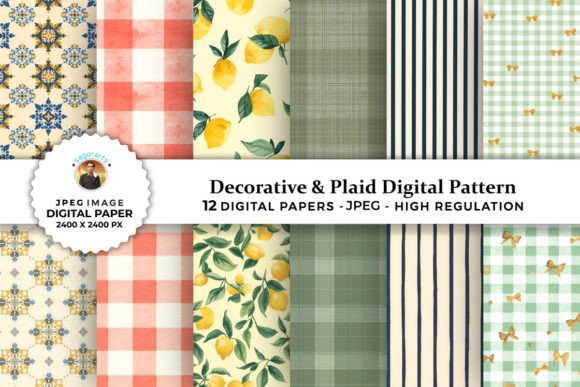 Decorative Plaid Digital Patterns