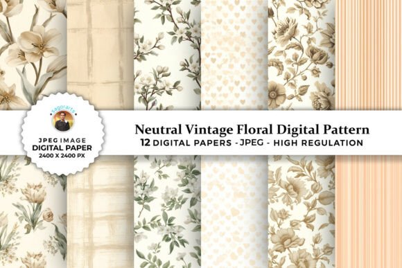 Exploring the Versatility of Neutral Vintage Floral Digital Patterns