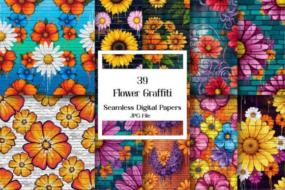 Flower Graffiti Seamless Patterns