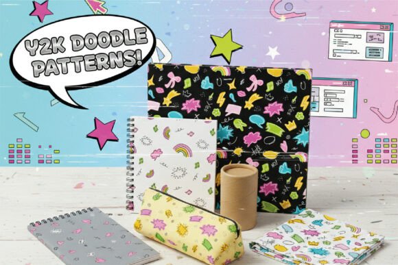 Pop Art Doodle Seamless Patterns Bundle