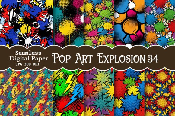 Pop Art Explosion Seamless Patterns