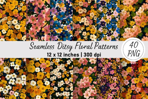 Seamless Ditsy Floral Patterns for Creative Projects