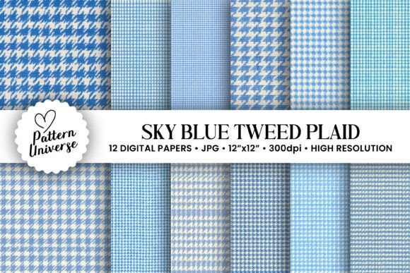 Sky Blue Tweed Plaid Patterns: A Timeless Choice for Modern Creativity