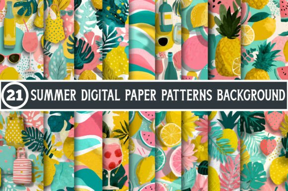 Summer Digital Paper Patterns Background