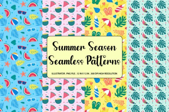 Summer Season Seamless Patterns